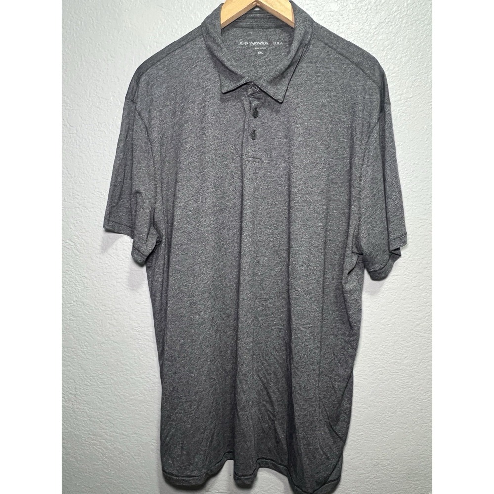 John Varvatos Polo Shirt Mens XXL Gray 100% Cotton Short Sleeve Preppy‎ Soft - Picture 2 of 8